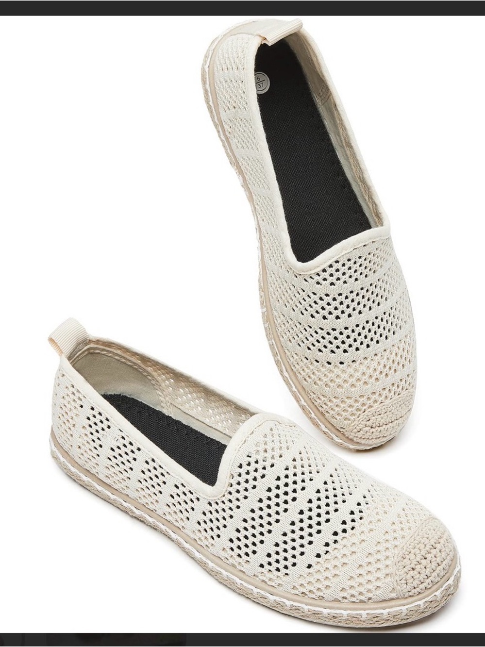 Women’s Cream Crochet Slip-On Flats